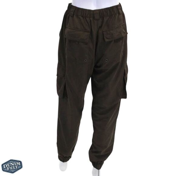 ALO Yoga Brown Cargo Jogger Pants S Crinkle Nylon Drawstring Lightweight Style - Picture 9 of 15